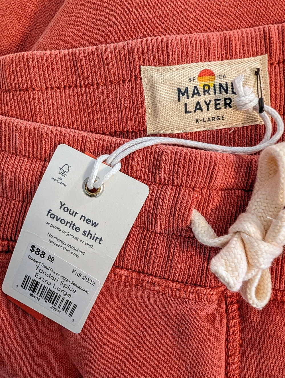 NWT Marine Layer Garment Dyed Fleece Joggers - Picture 2 of 4